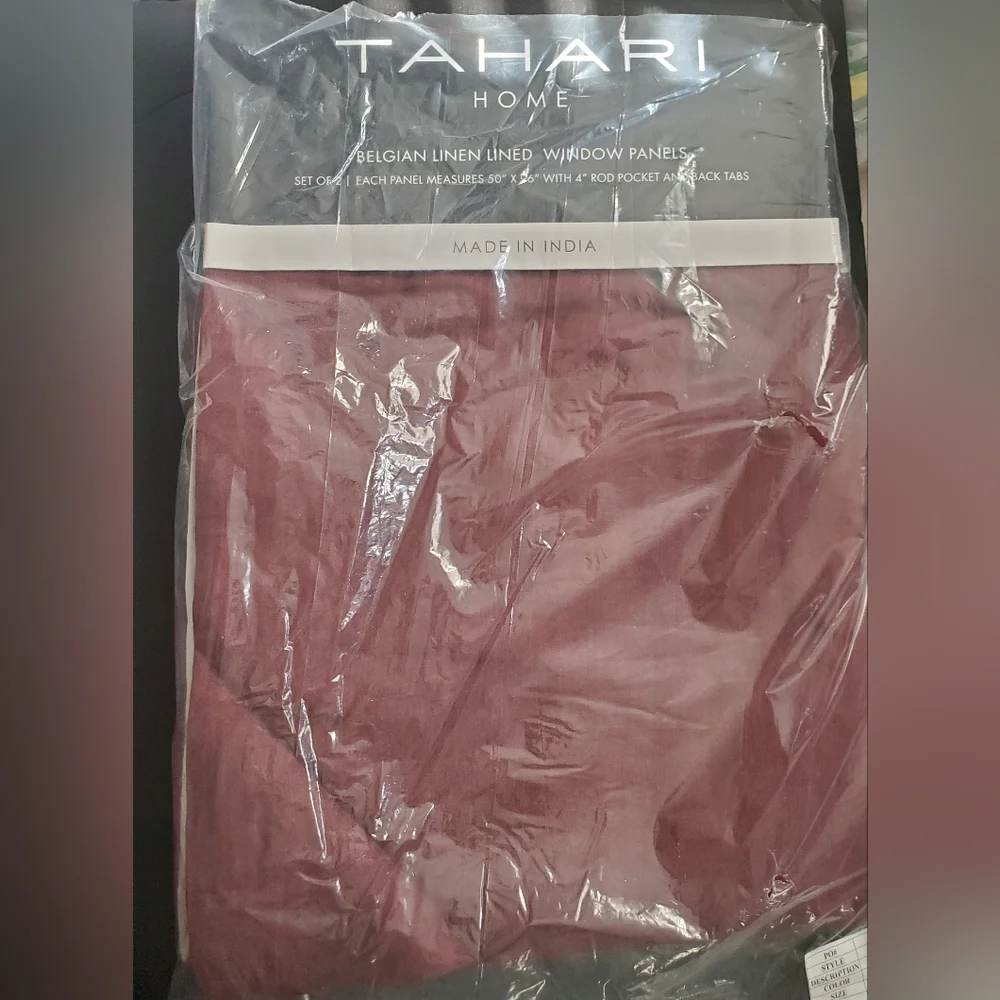 Tahari home dark red Belgian linen lined wide‎ 50